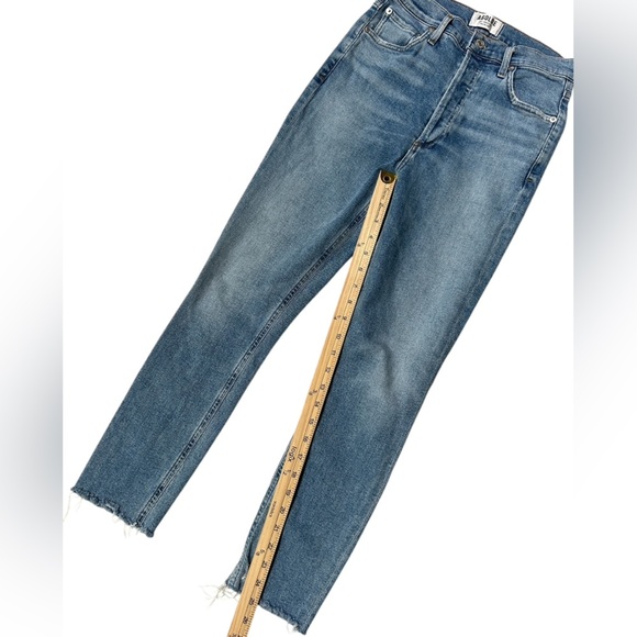 Agolde “Nico” High Rise Slim Fit Jeans, Button Fly, Cutoff Hem — Size 25 - Picture 5 of 8